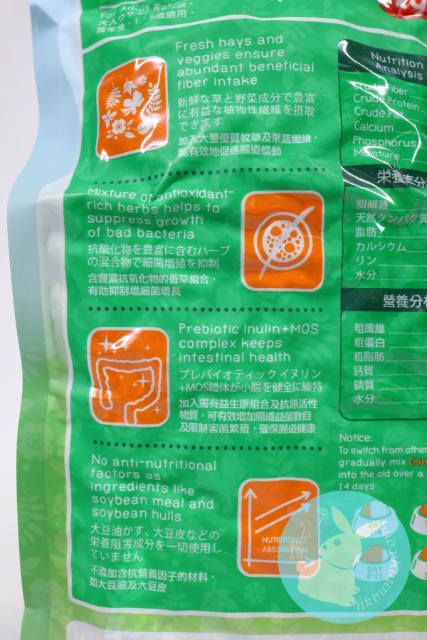Momi 摩米 提牧草營養全T成兔糧(12 月齡以上成兔糧) 1KG