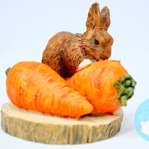 為食小兔食紅蘿蔔小擺設