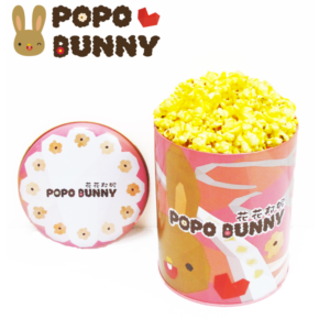 （需預訂）台灣直送 花花邦妮美式爆谷 Popo Bunny 鹹奶油鹽味 （鐵罐的圖案為隨機派送）