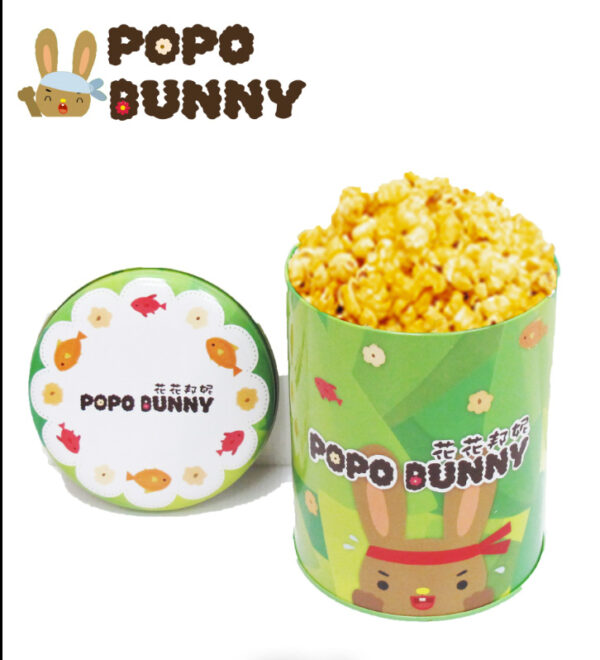 （需預訂）台灣直送 花花邦妮美式爆谷 Popo Bunny 甜楓糖味 （鐵罐的圖案為隨機派送）