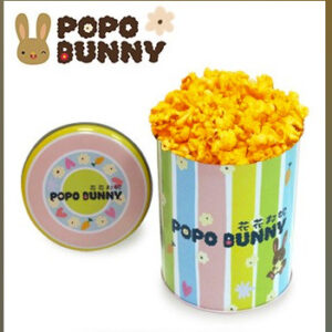 （需預訂）台灣直送 花花邦妮美式爆谷 Popo Bunny 鹹煙肉芝士味 （鐵罐的圖案為隨機派送）